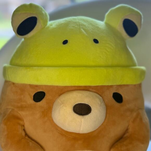 Frogma Bear Plush - 12" Stuffed Animal with Frog Hat - Picture 3 of 7